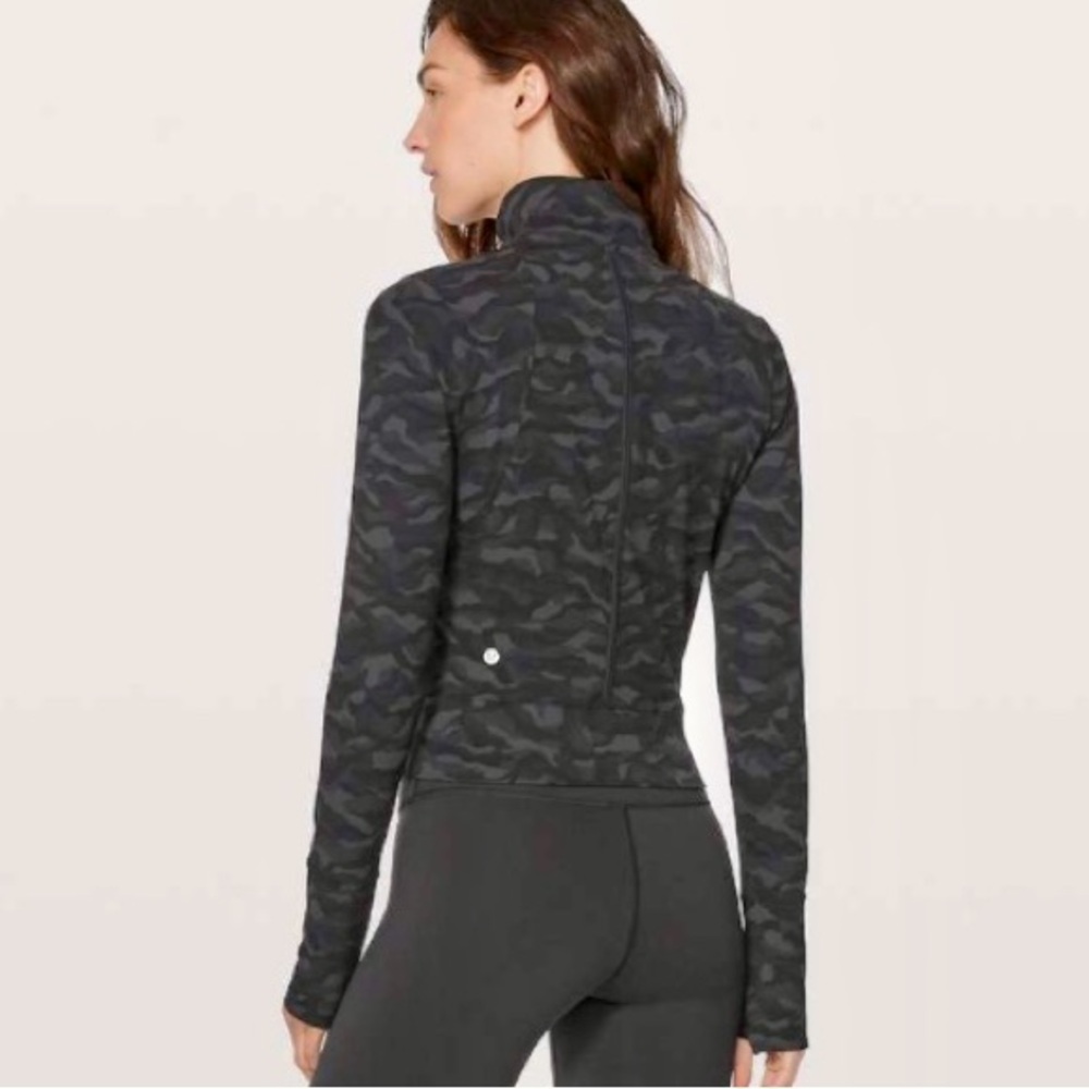 Lululemon Full Freedom Jacket, Sequoia Camo Print Deep Coal Black, Size 6